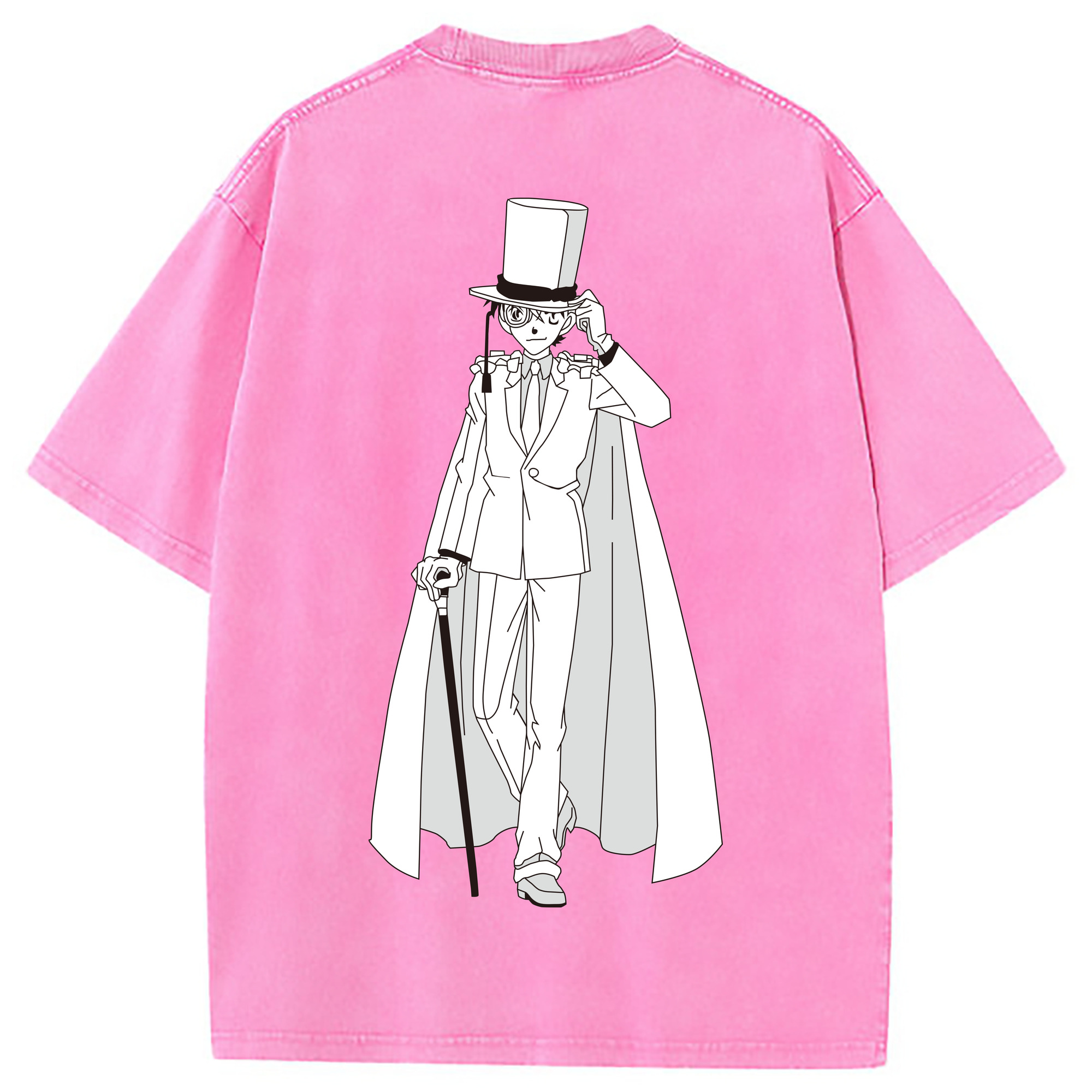 （画像用） 名探偵コナン くろば かいと Detective Conan Kuroba Kaito 綿100% ヴィンテージ風 半袖Tシャツ（背面プリント）